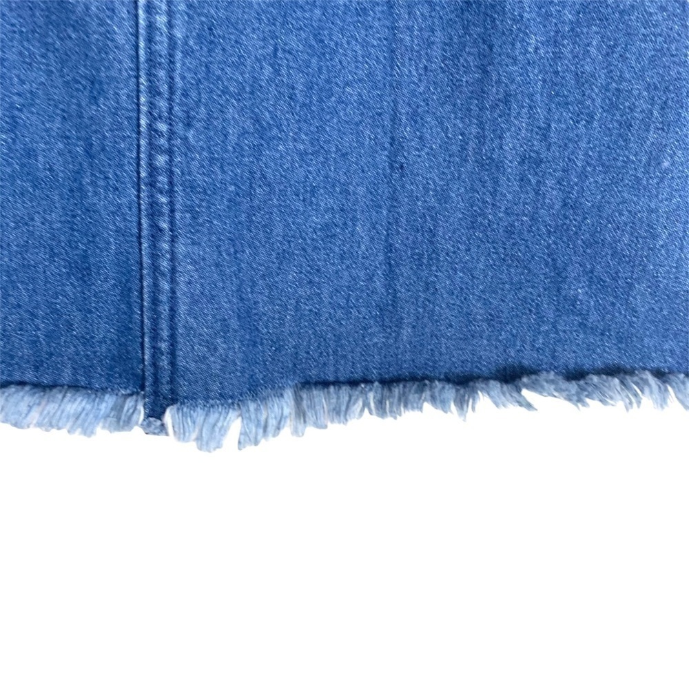 H&M Y2K fringe Raw Hem Cut off Denim Mini Skirt Size 6 - Picture 5 of 13